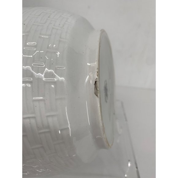 Anthony Shaw and Son Opaque Iron Stone China England Basket Weave Pattern Flaws - Picture 3 of 14